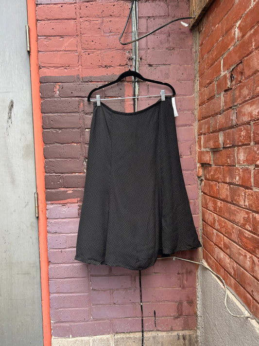 Y2K Vintage Silk Polka Dot Midi Skirt / 32 Waist