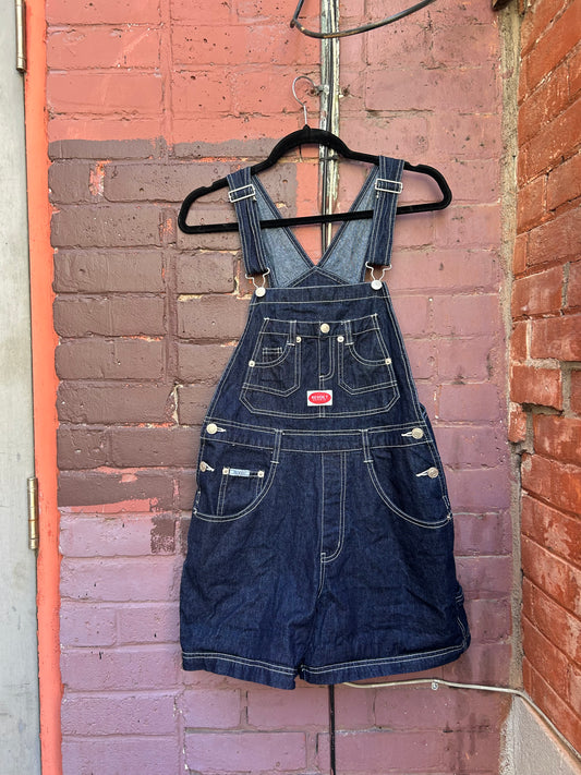 90’s Vintage Dark Wash Short Overalls / Size M