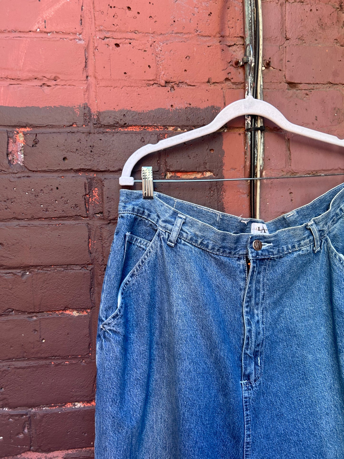 90's Vintage Faded Blue Carpenter Jeans / 38 Waist