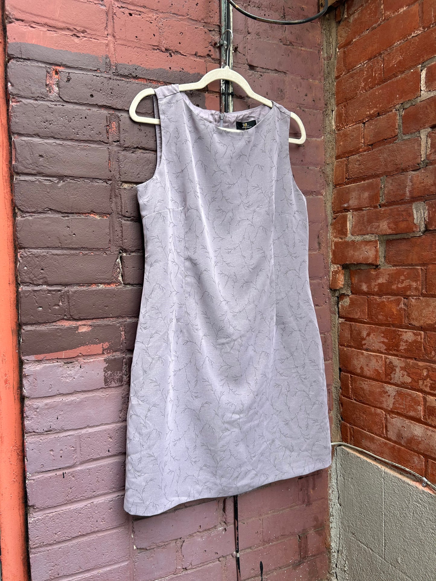 90’s Vintage Lavender High Neck Mini Dress / Size 14