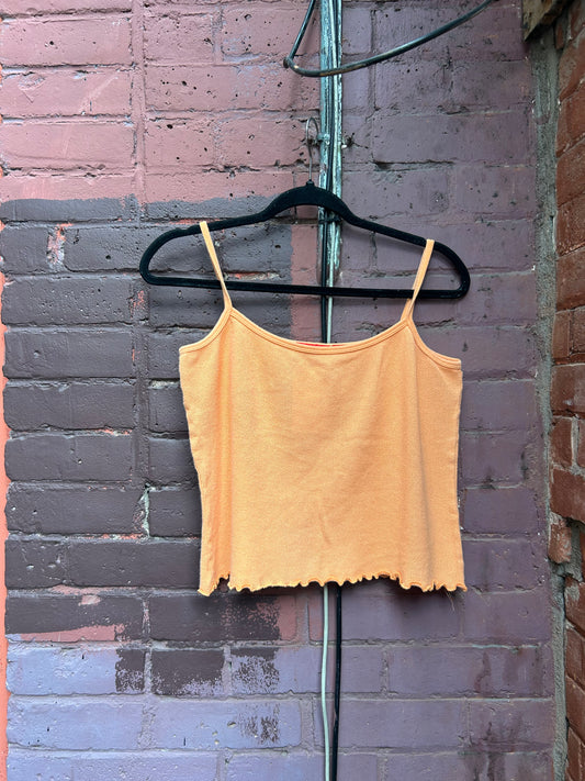 90's Vintage Orange Cotton Tank / Size M
