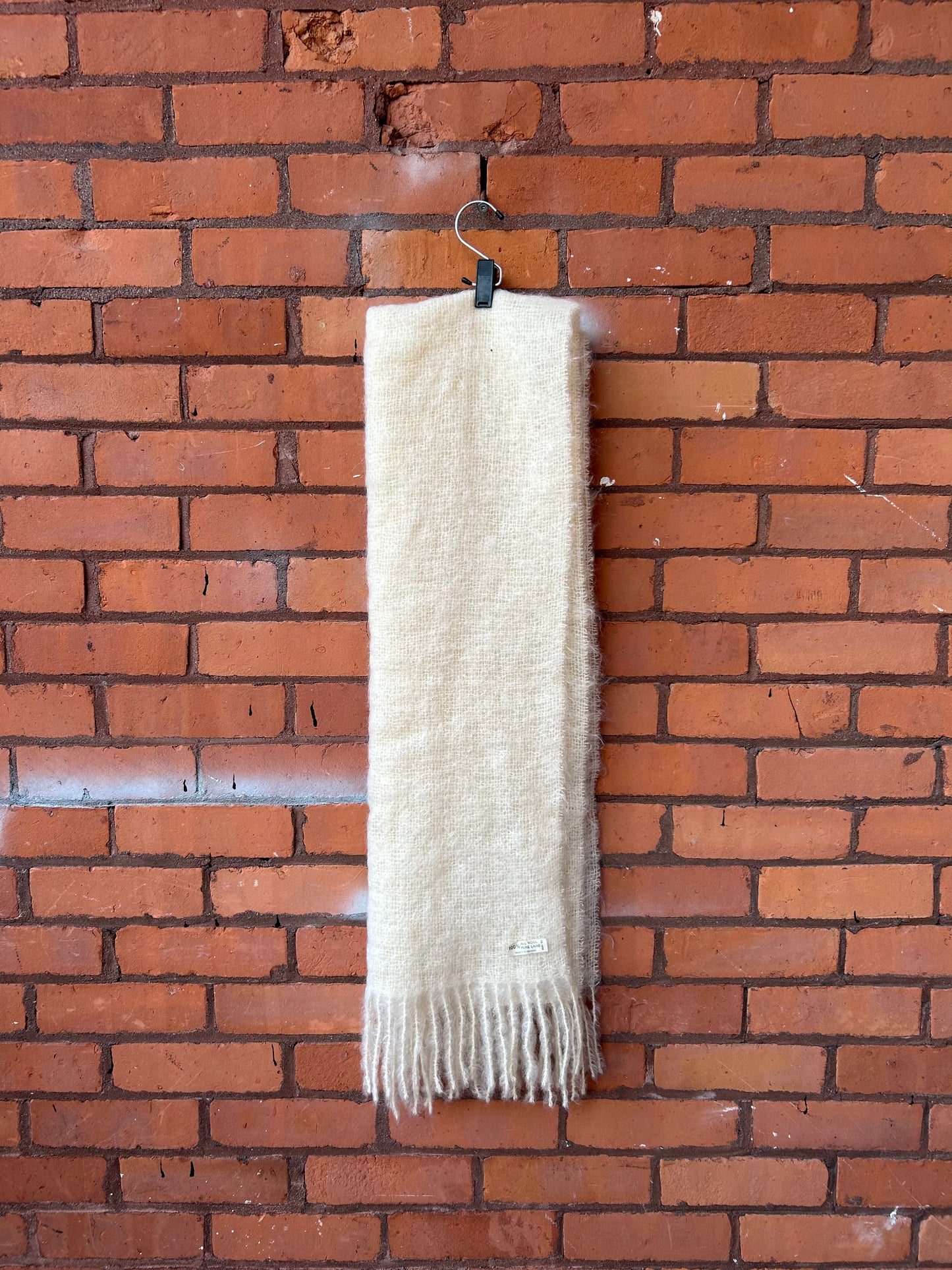 80’s Vintage White Mohair Blanket Scarf