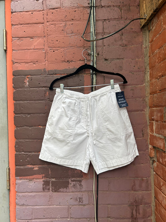 90's Vintage LL Bean White Cotton Shorts / 28-32 Waist