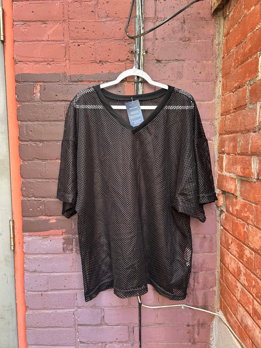 90's Vintage Black Mesh Jersey / Size XXL
