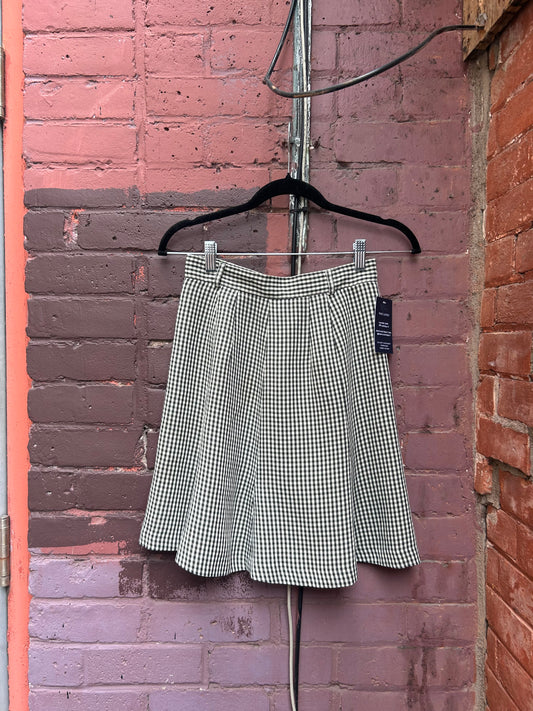 90's Vintage Grey & White Gingham Skirt / 26 Waist