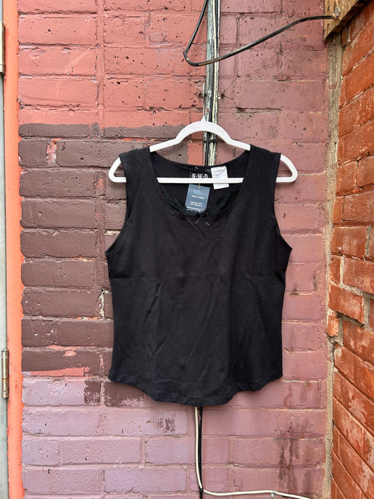 90’s Vintage Black Corset Style Tank / Size XL