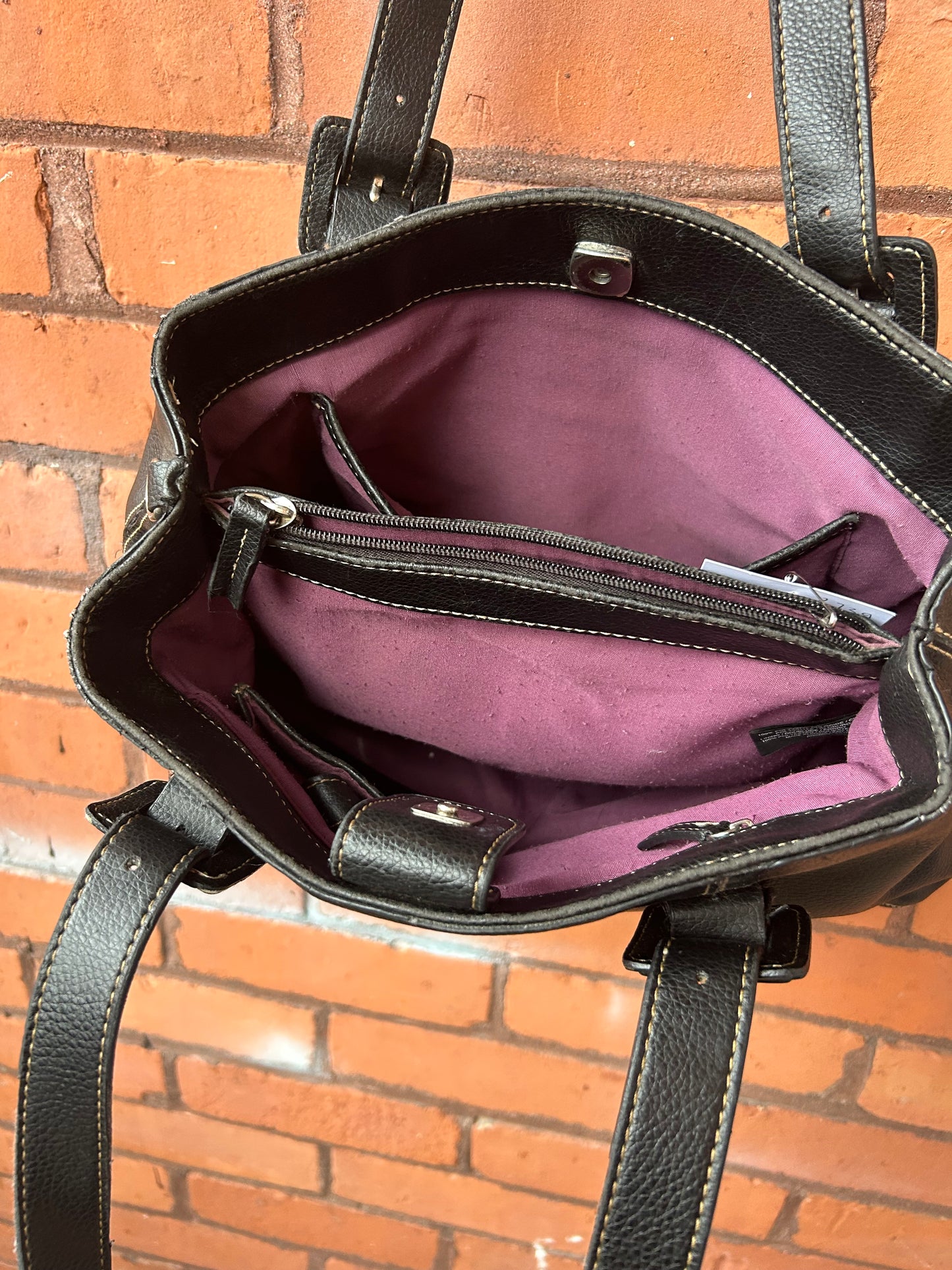 Y2K Vintage Black Leather Medium Shoulder Purse