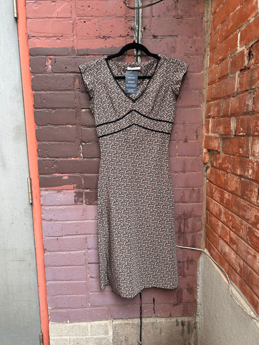 90's Vintage Grunge Floral Midi Dress / Size 4