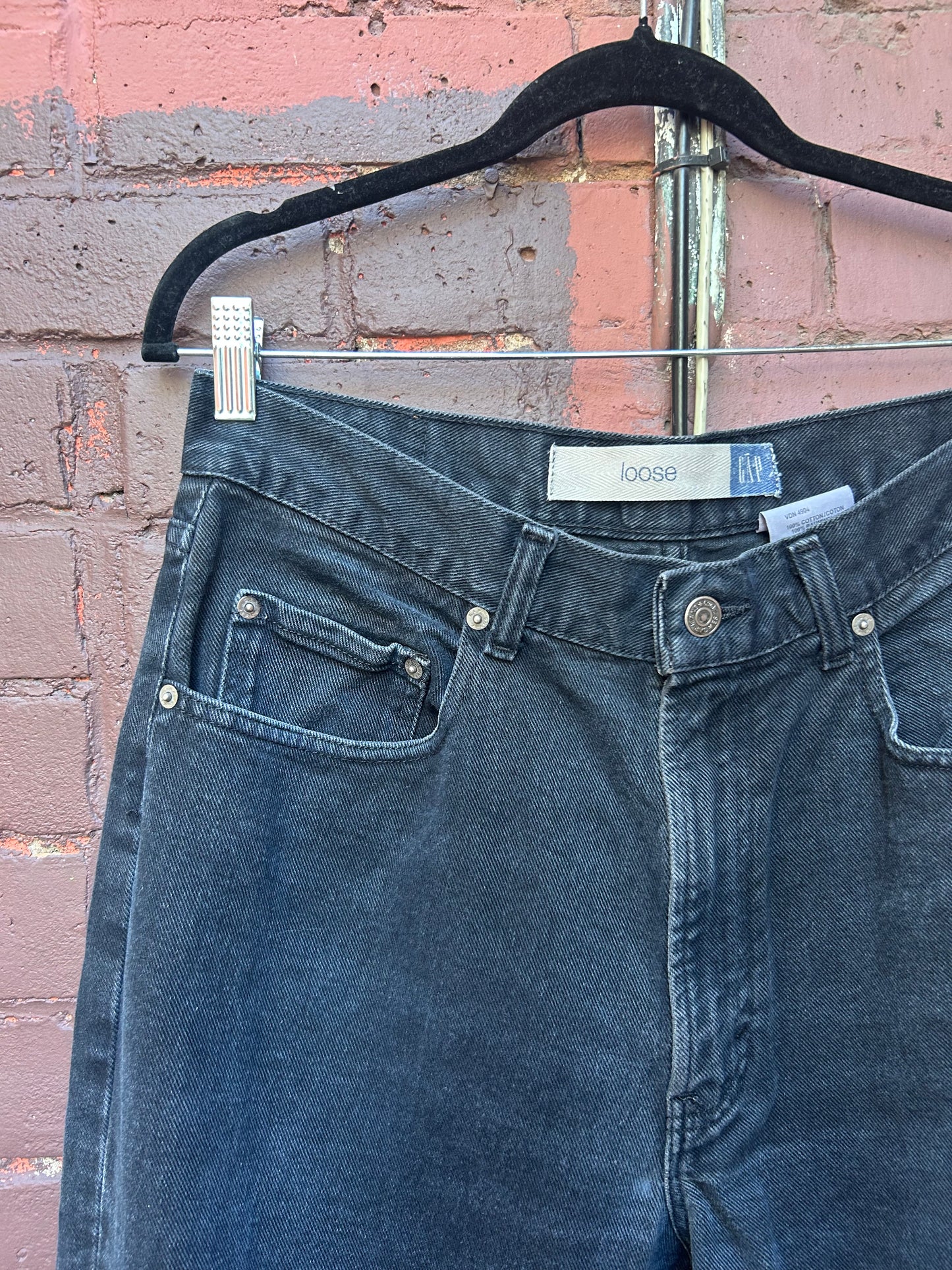 90's Vintage Gap Black Baggy Jeans / 34 Waist