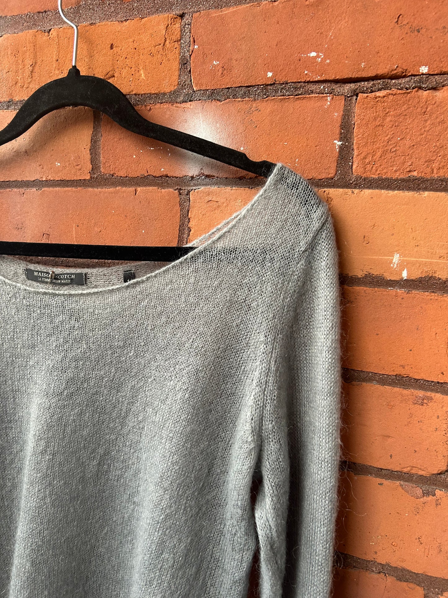 Y2K Vintage Grey Sheer Mohair Sweater / Size L