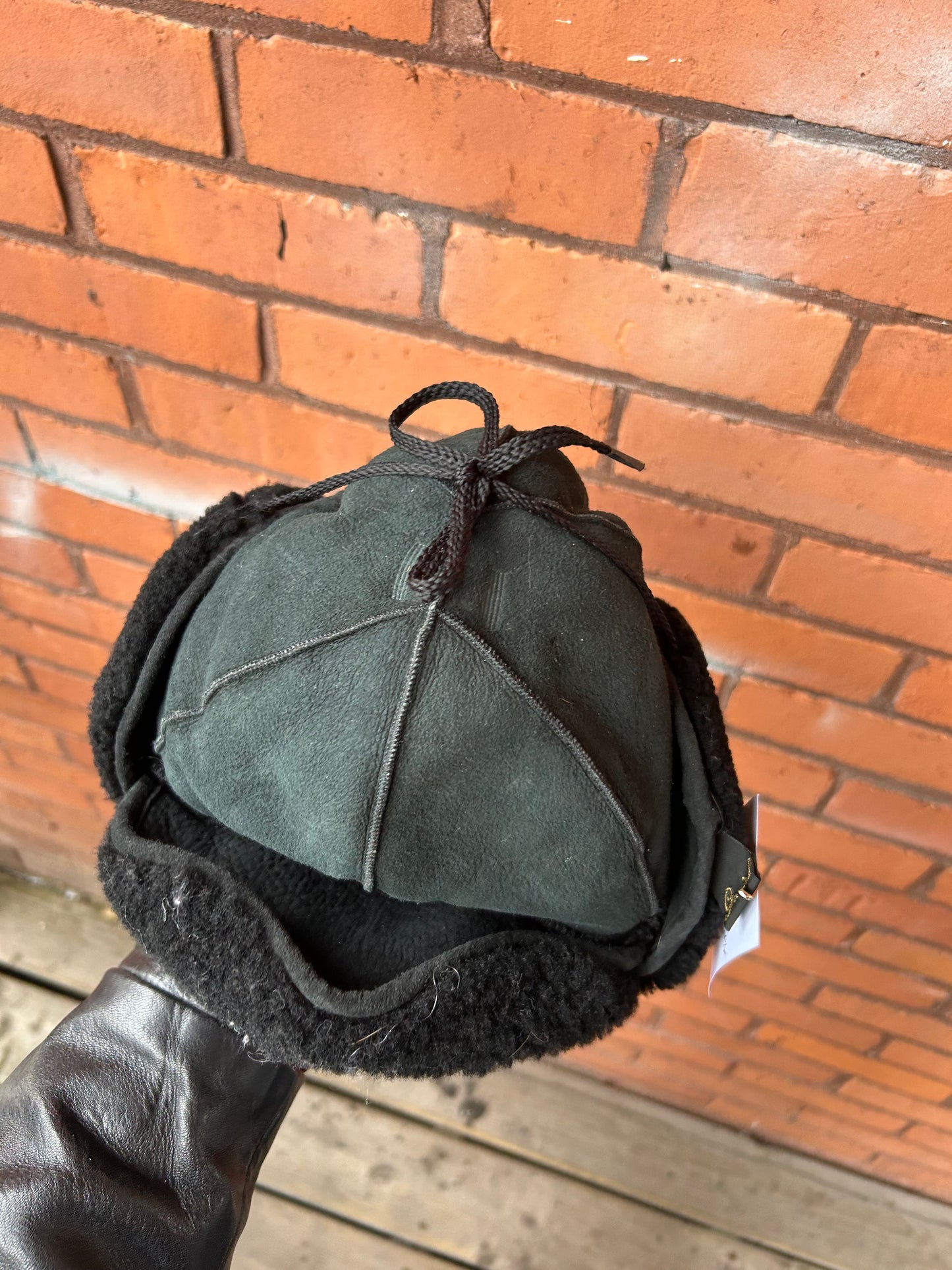 80’s Vintage Black Sheepskin Trapper Hat