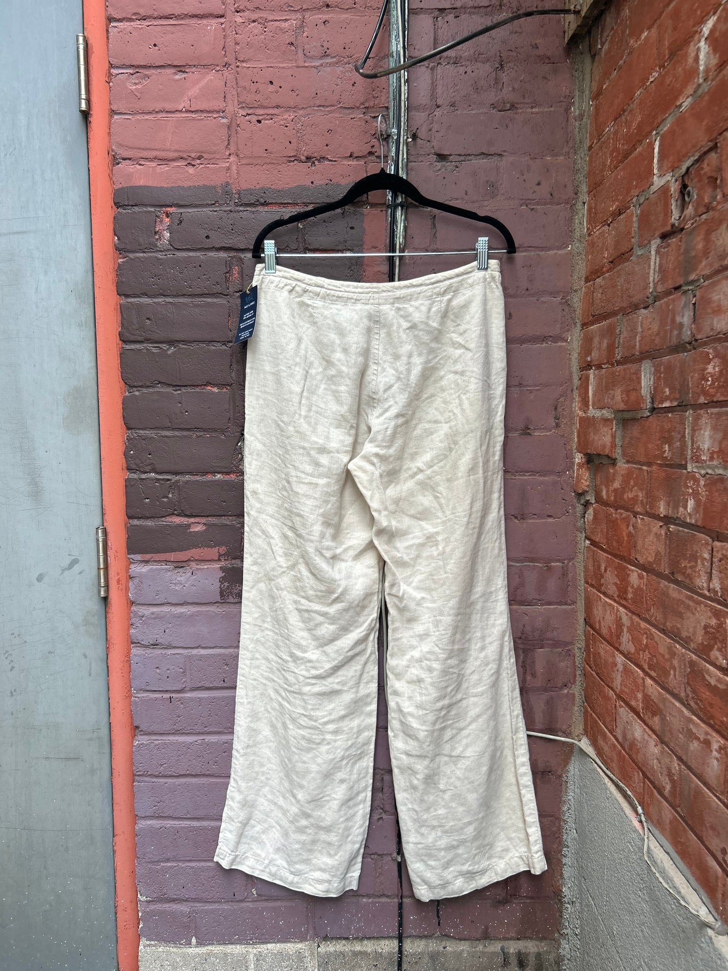 Y2K Vintage Gap Beige Linen Wide Leg Pants / 30 Waist
