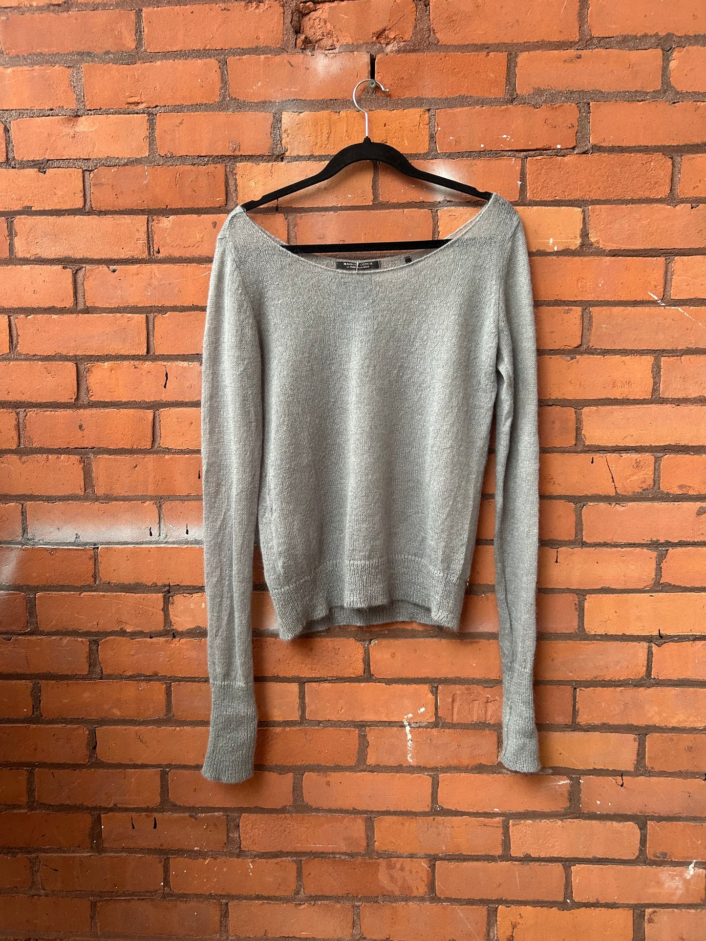 Y2K Vintage Grey Sheer Mohair Sweater / Size L
