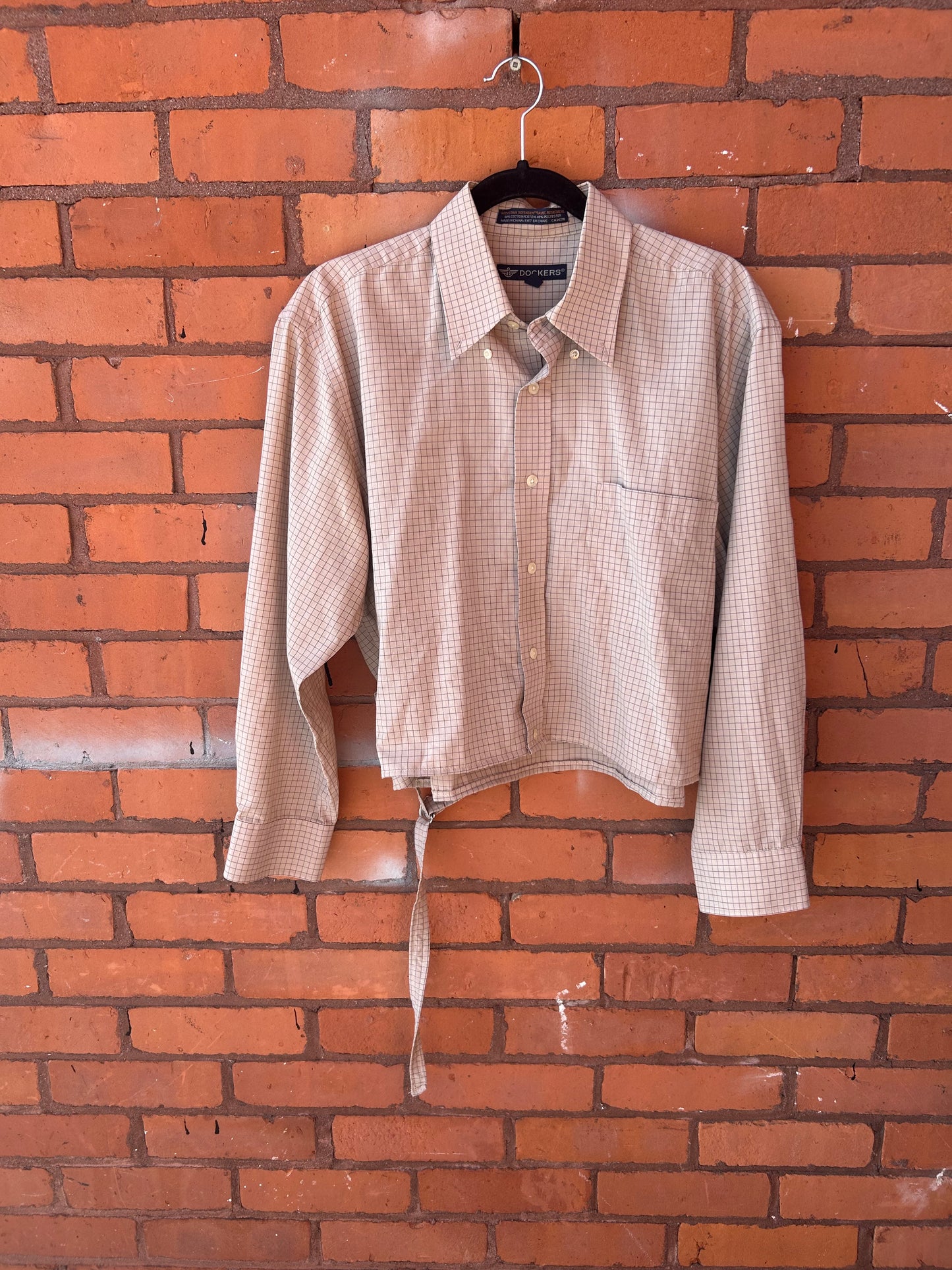 Effortless Shirt - Beige Grid Size M - XL