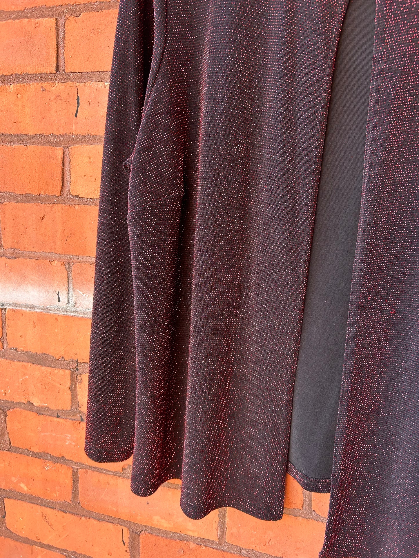 90’s Vintage Red Shimmer One Button Cardigan / Size 3X