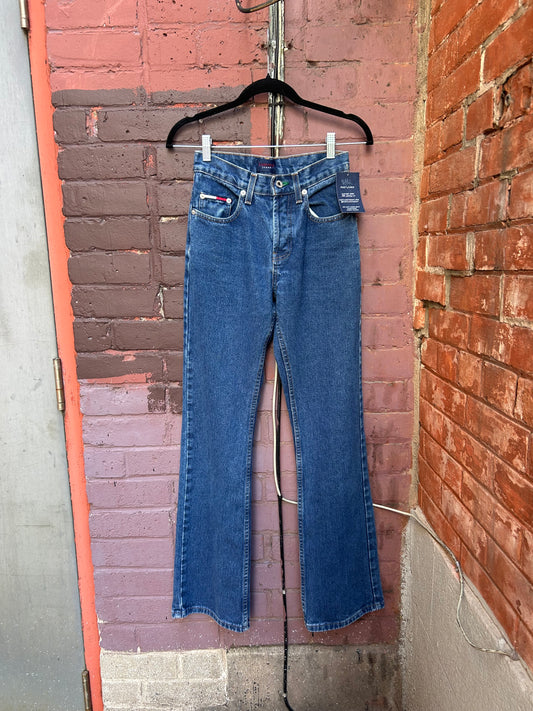 90's Vintage Tommy Hilfiger Blue Mid Rise Flare Jeans / 26 Waist