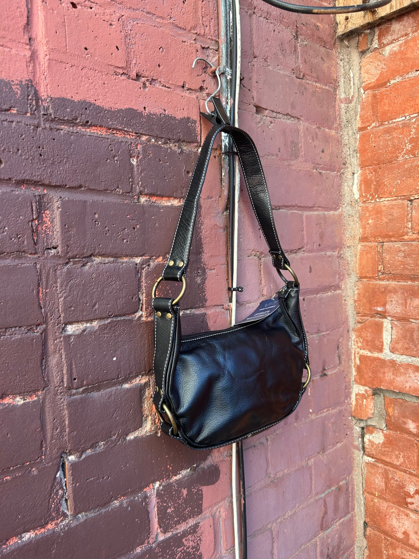 Y2K Vintage Danier Black Leather Shoulder Purse