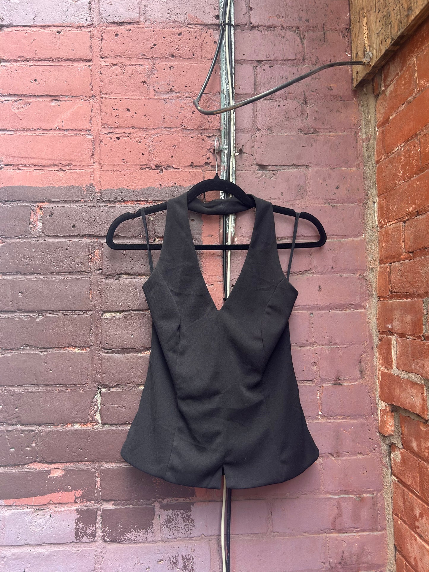 90’s Vintage Black Halter Top / Size M