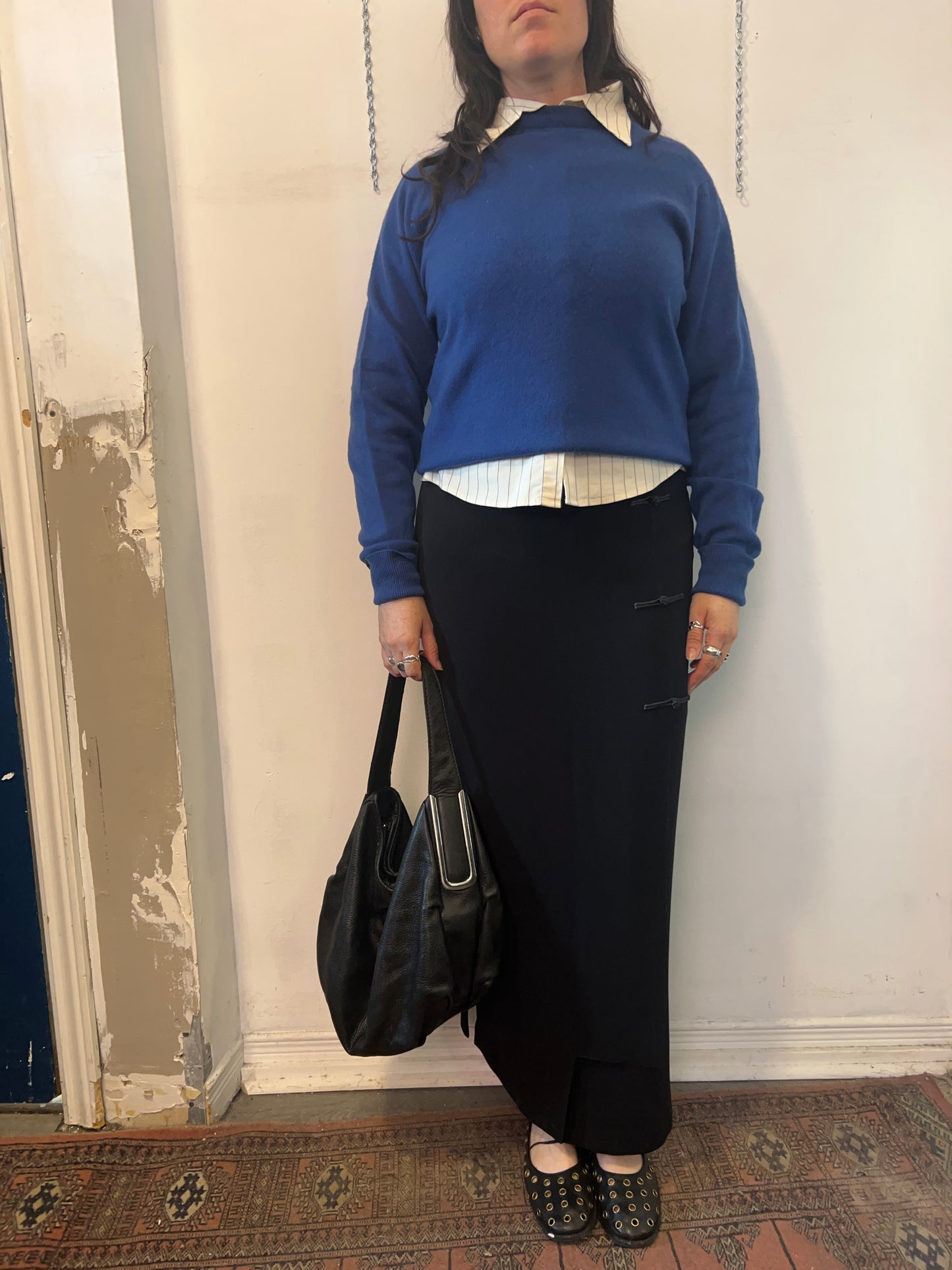 90’s Vintage Blue Cashmere Sweater / Size M