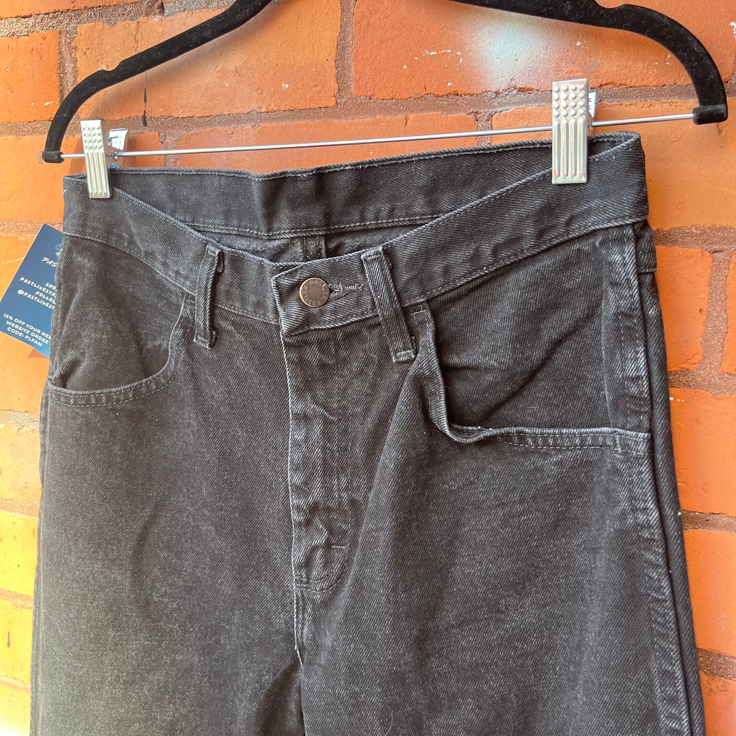 90’s Vintage Faded Black Mid Rise Jeans / 30 Waist
