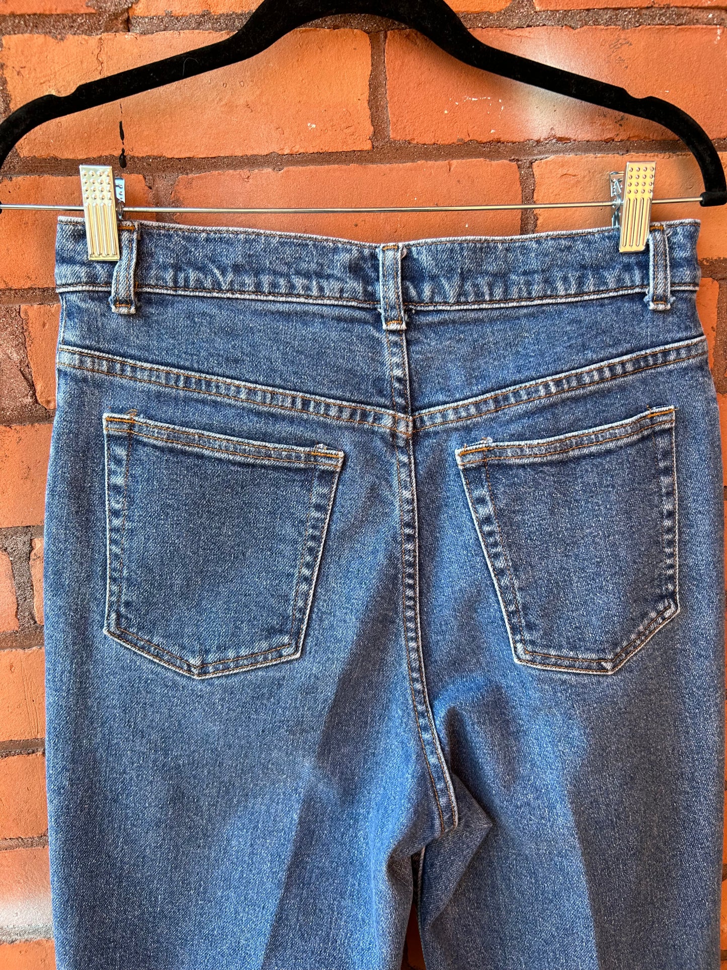 90’s Vintage Slim Straight Leg High Waist Jeans / 30 Waist