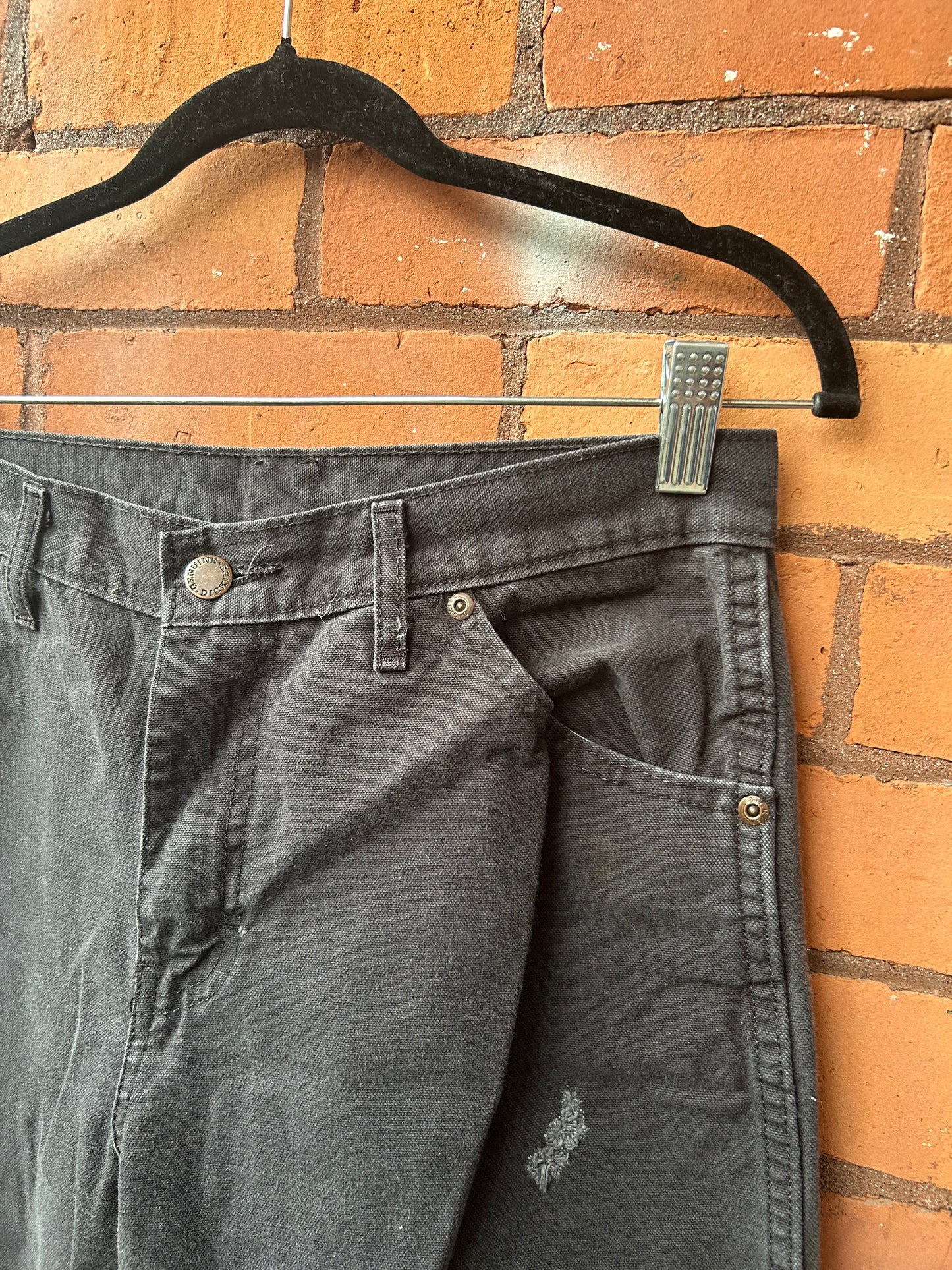 Y2K Vintage Dickies Distressed Faded Black Canvas Pants / 32 Waist