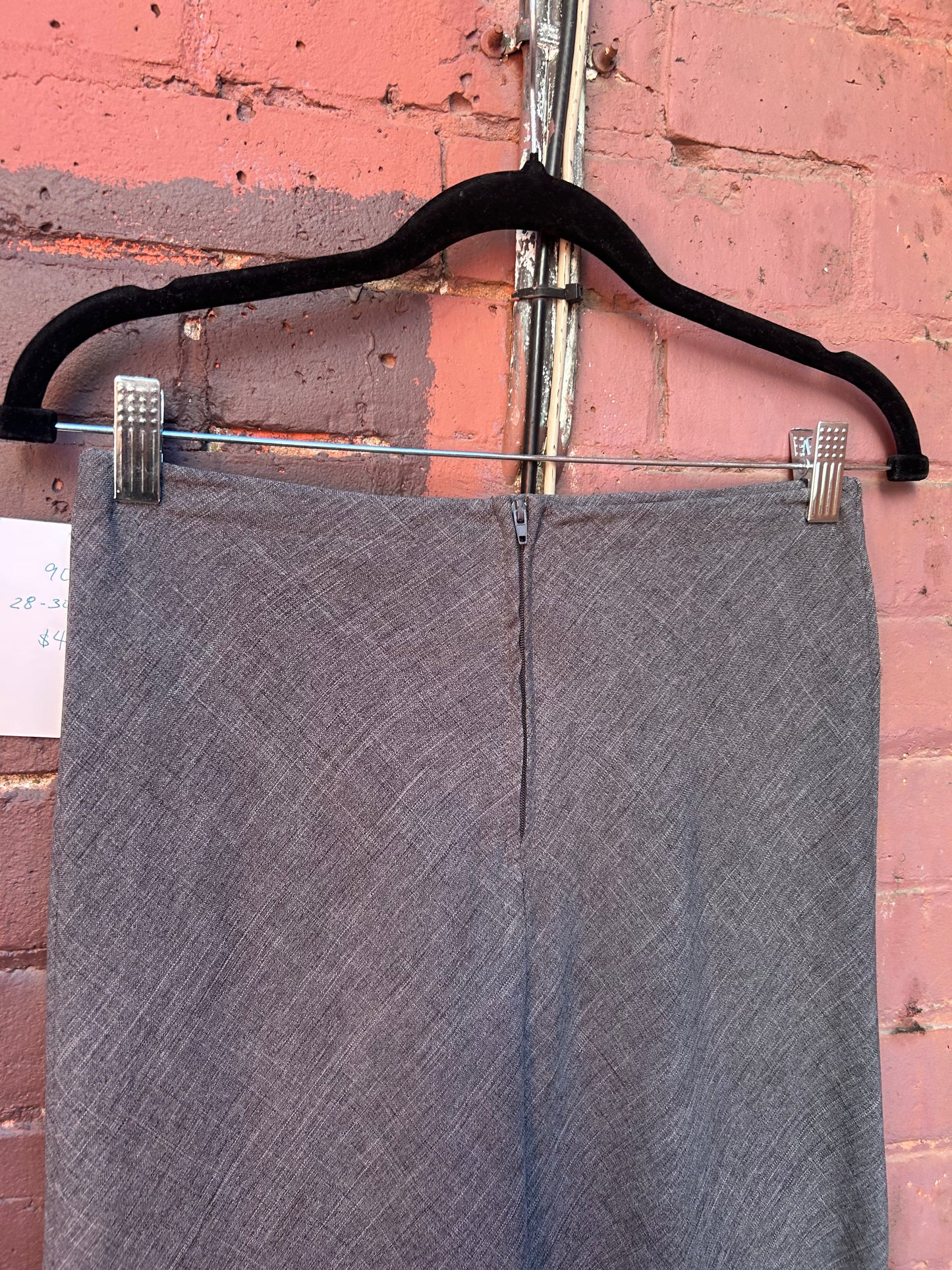 90's Vintage Grey Draw String Maxi Skirt / 28 - 30 Waist