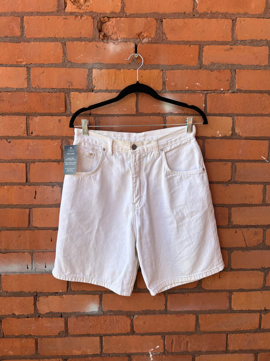 90’s Vintage White Denim Shorts / 28 Waist