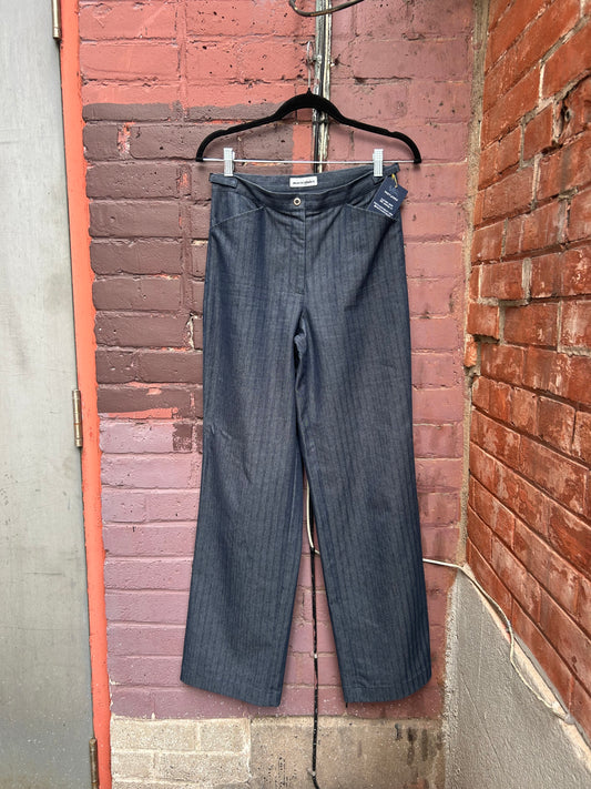 90's Vintage Striped Denim Pants / 26 - 28 Waist