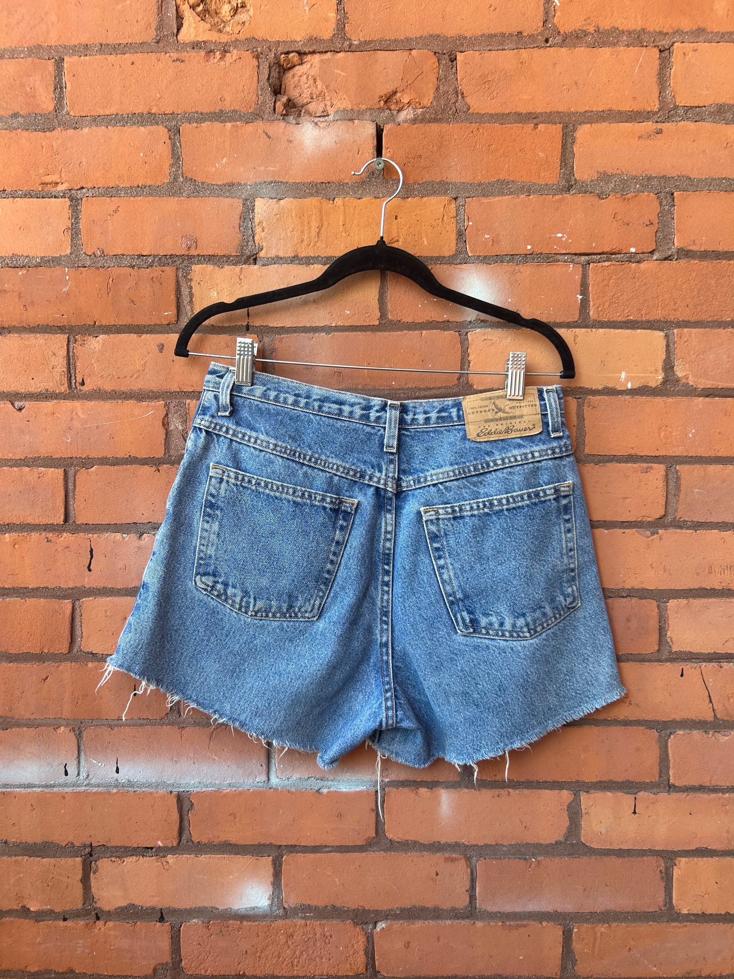 90’s Vintage Cut Off Mid Rise Denim Shorts / 30 Waist