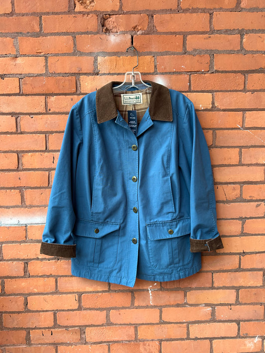 90’s Vintage LL Bean Blue & Brown Chore Coat / Size L