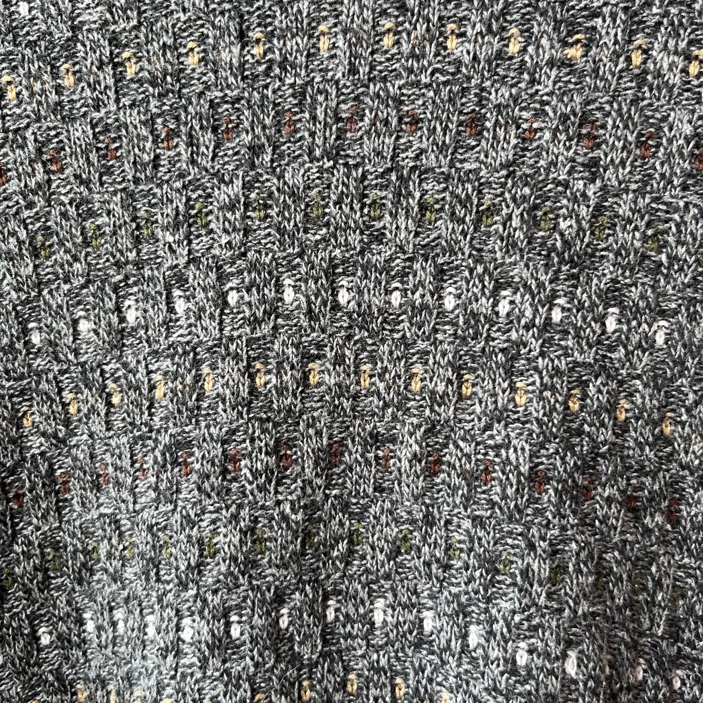 90’s Vintage Grey & Orange Cotton Slouchy Knit Sweater / Size XL