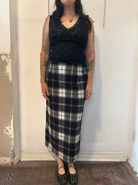 90’s Vintage Black Sheer Lace Tank Top / Size M