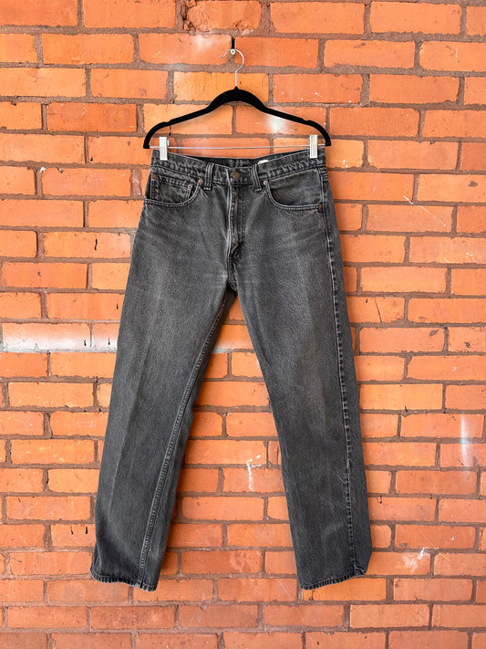 90’s Vintage Levi’s Faded Black Mid Rise Straight Leg Jeans / 32 Waist