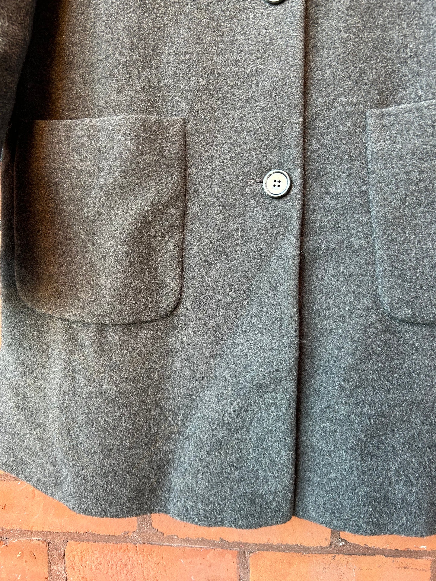 90’s Vintage Charcoal Grey Wool Coat / Size M