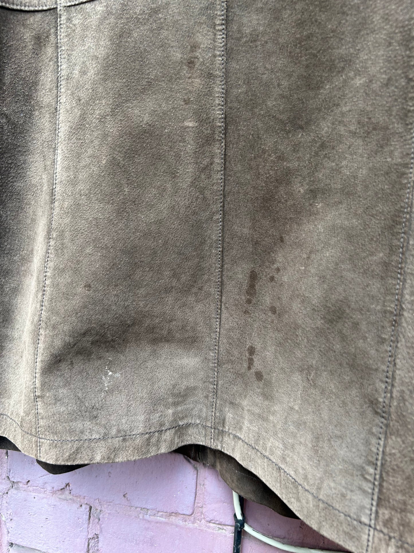 90's Vintage Brown Suede Zip Up Jacket / Size L