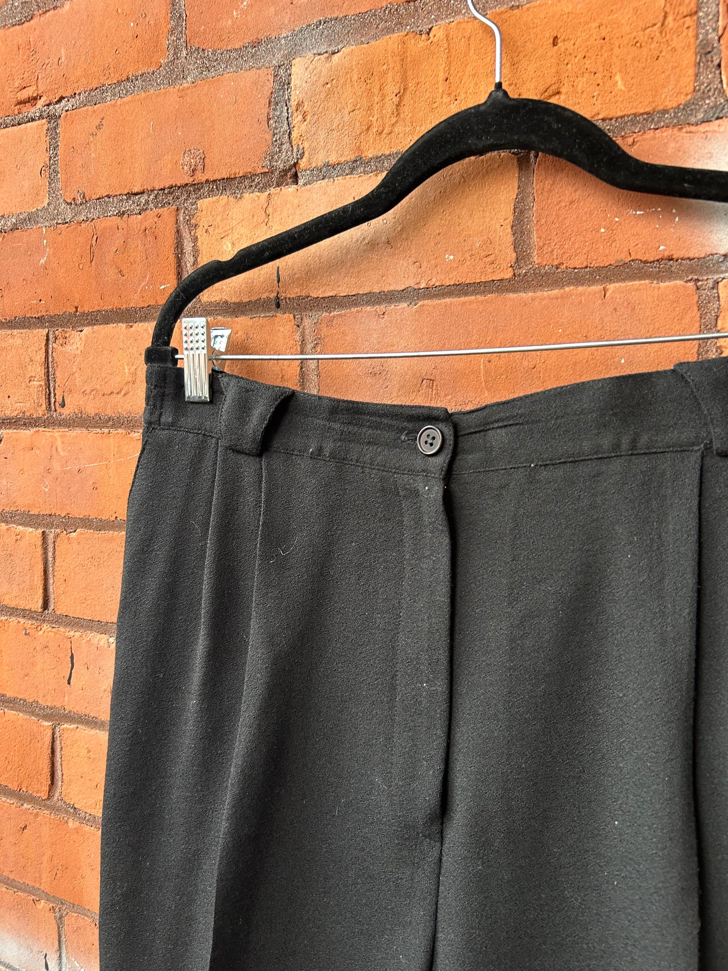 90’s Vintage Black Classic Wool Trousers / 34 Waist