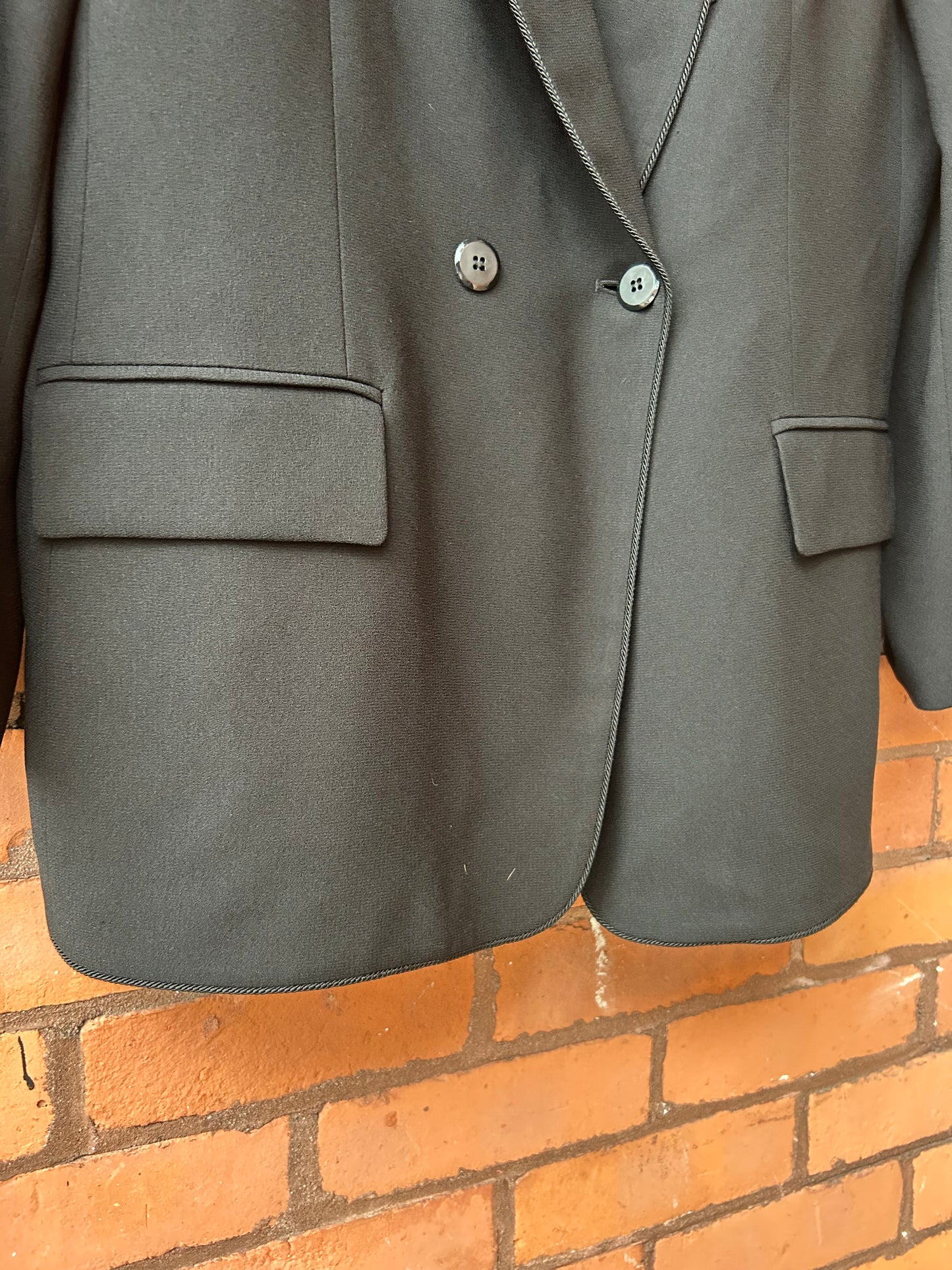 90’s Vintage Black Double Breasted Essential Blazer / Size L