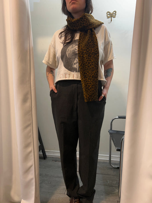 90’s Vintage Leopard Print Fleece Scarf