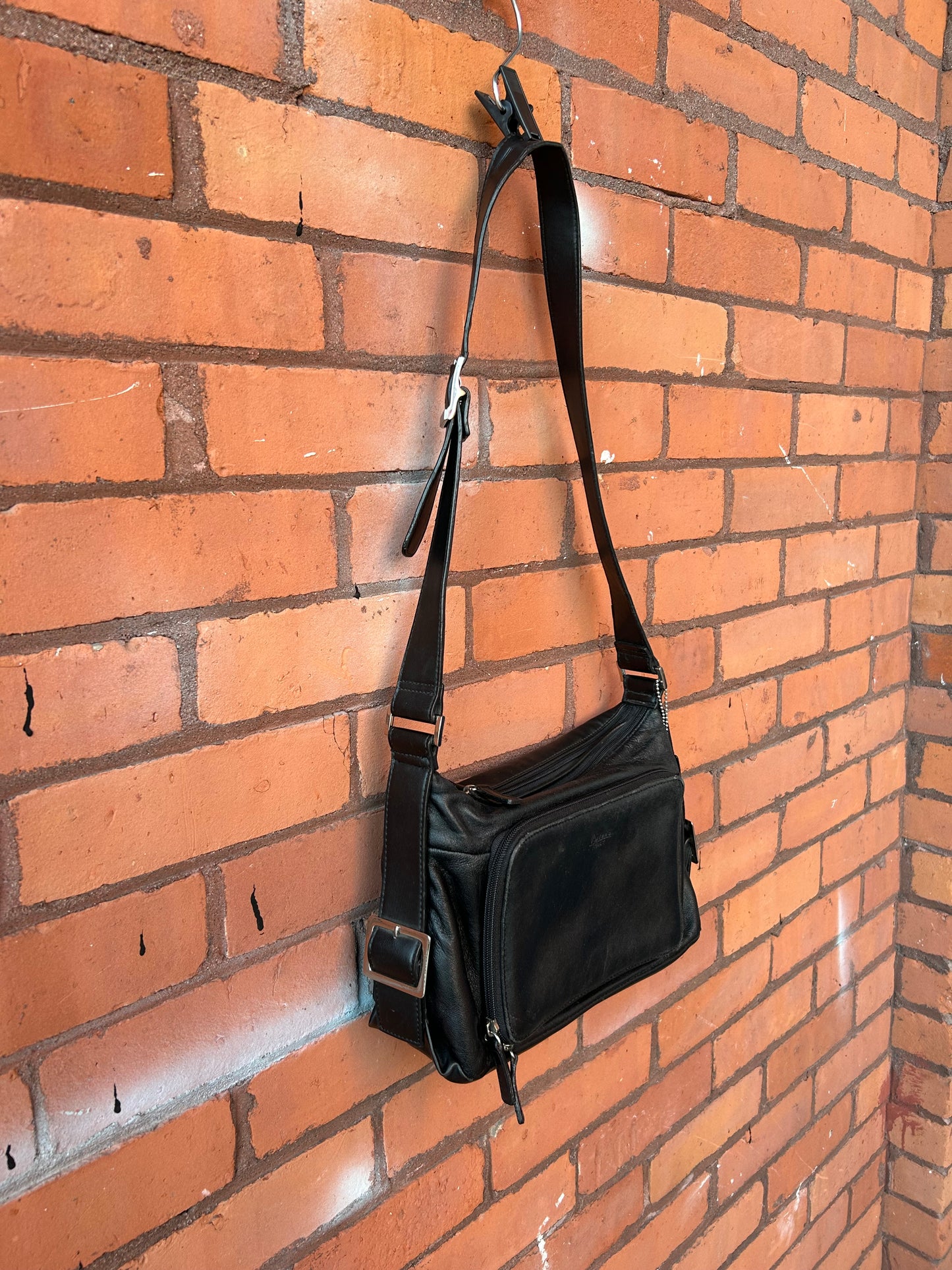 Y2K Vintage Black Leather Shoulder Purse