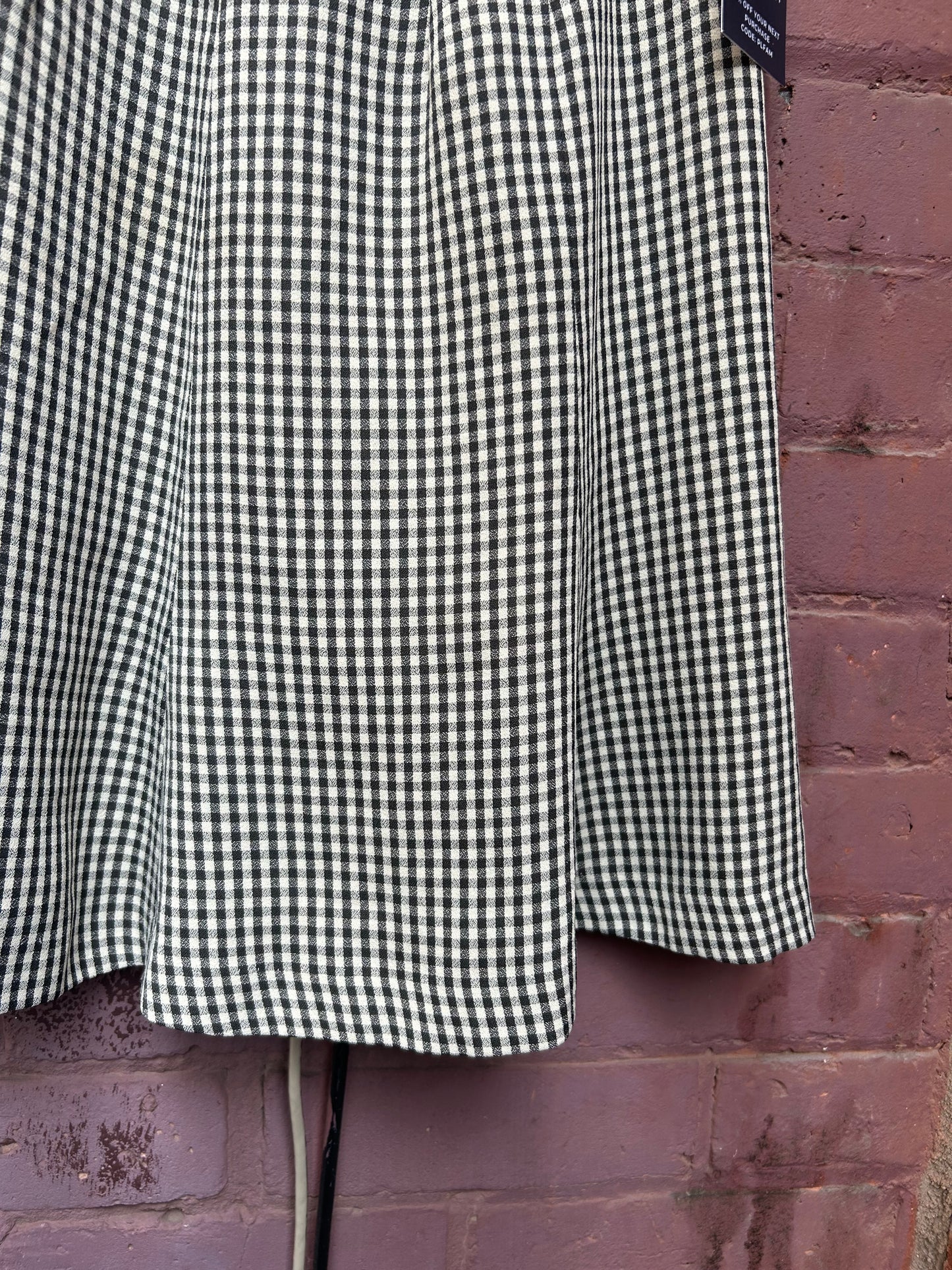 90's Vintage Grey & White Gingham Skirt / 26 Waist