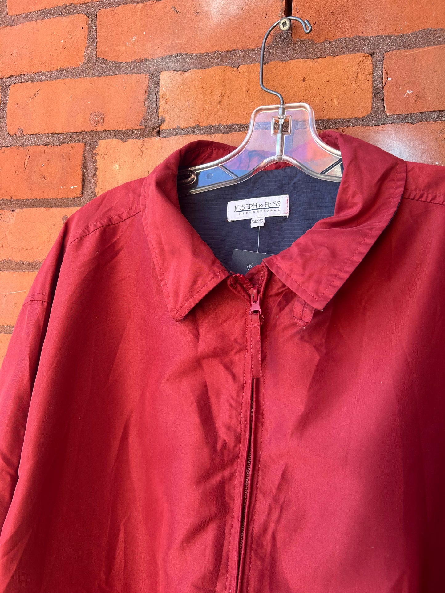 Y2K Vintage Rust Nylon Bomber Jacket / Size XXL