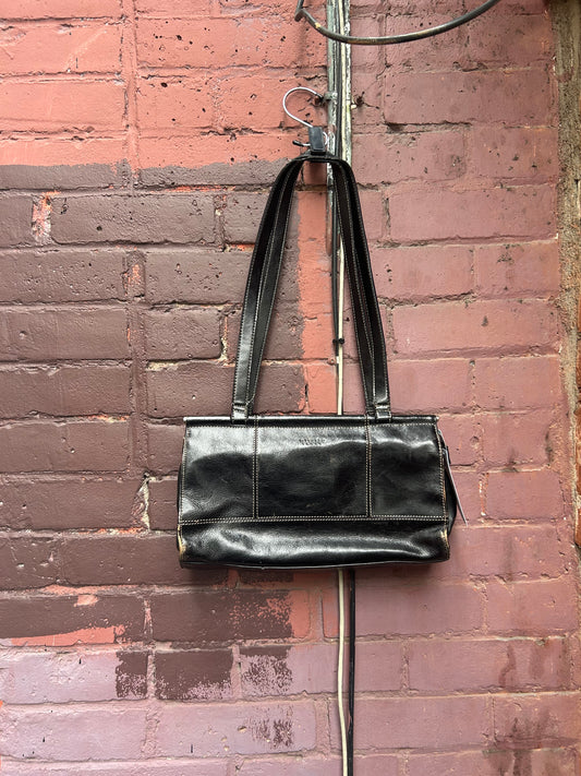 Y2K Vintage Black Leather Shoulder Purse