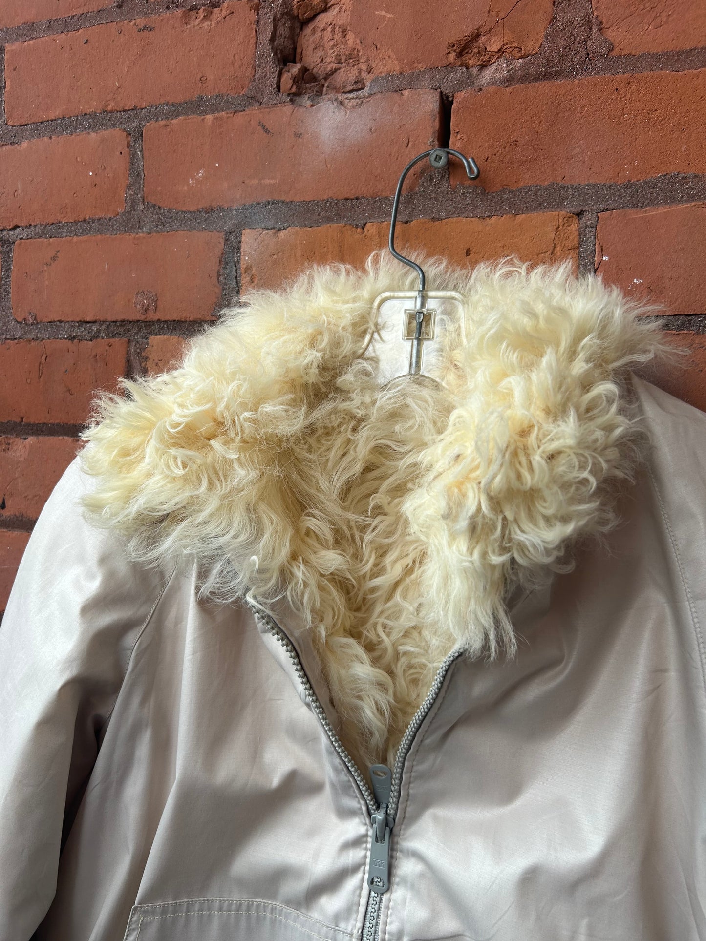 80’s Vintage Sheepskin Reversible Bomber Jacket / Size XS-S