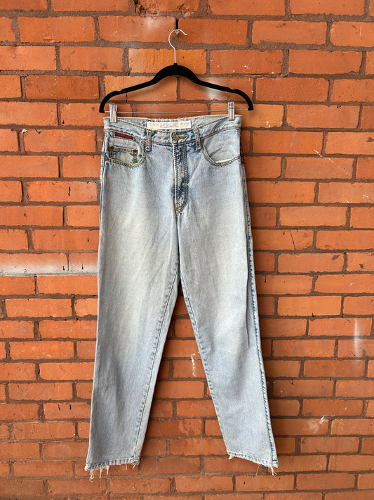 90’s Vintage Gasoline Light Wash Straight Leg Jeans / 30 Waist