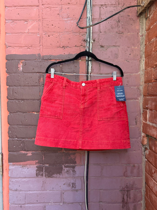 Y2K Vintage Gap Rust Micro Cord Buckle Back Mini Skirt / 34 Waist