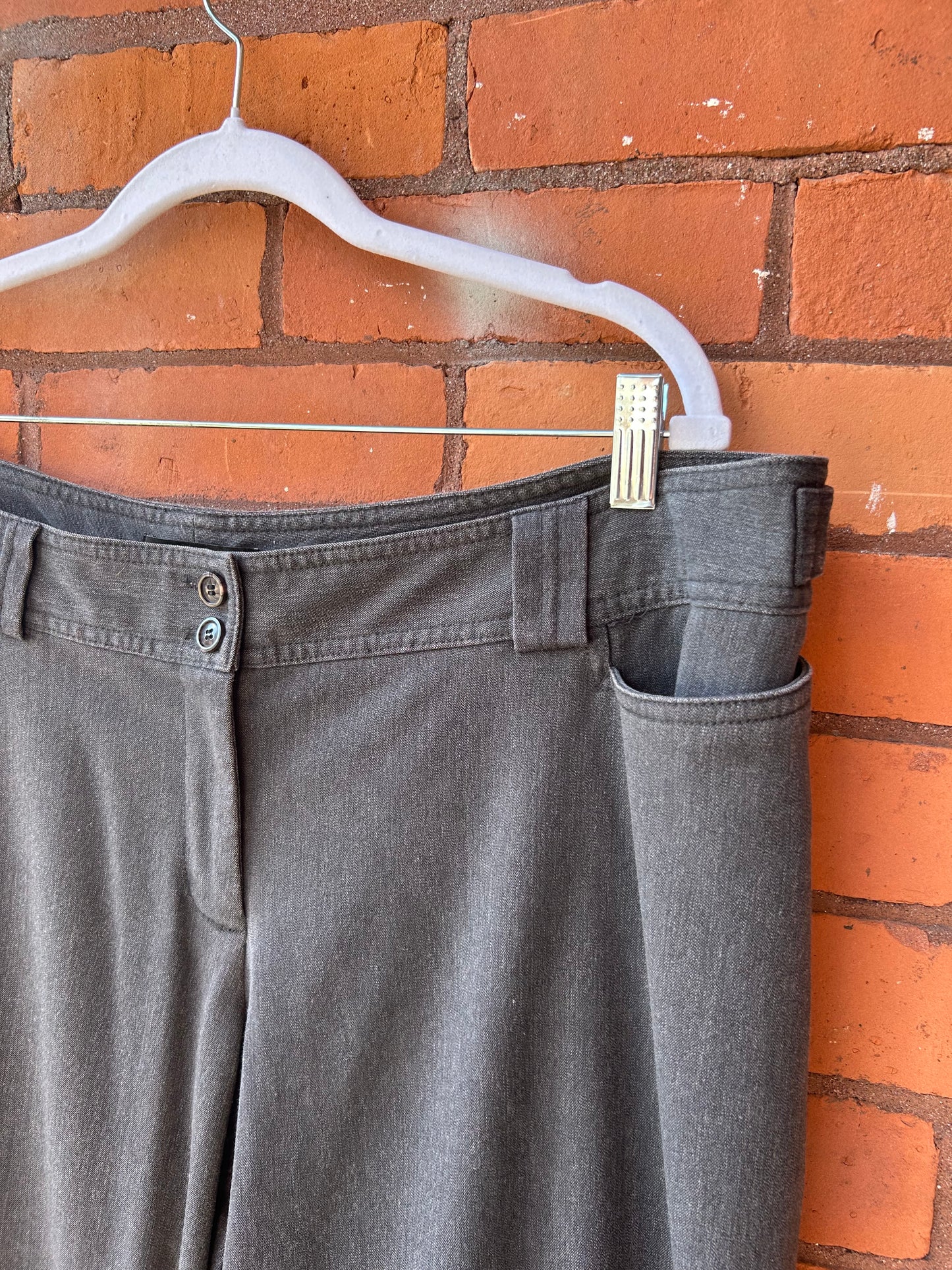 Y2K Vintage Grey Mid Rise Wide Leg Pants / 40-42 Waist