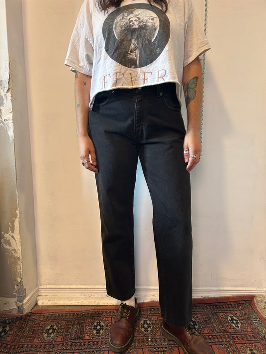 90’s Vintage Calvin Klein Black Straight Leg Jeans / 32 Waist