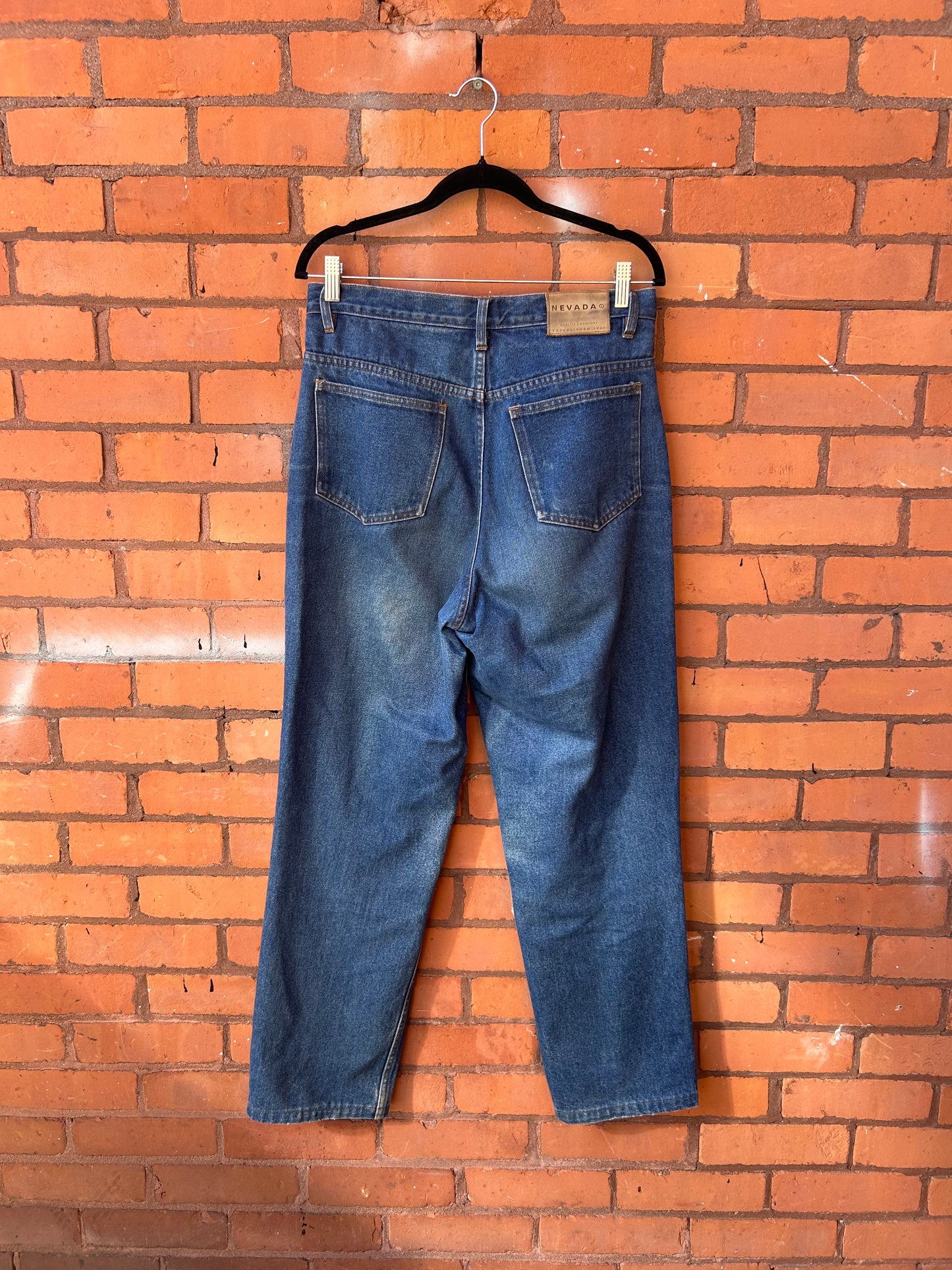 90’s Vintage Blue High Waist Straight Leg Jeans / 32 Waist