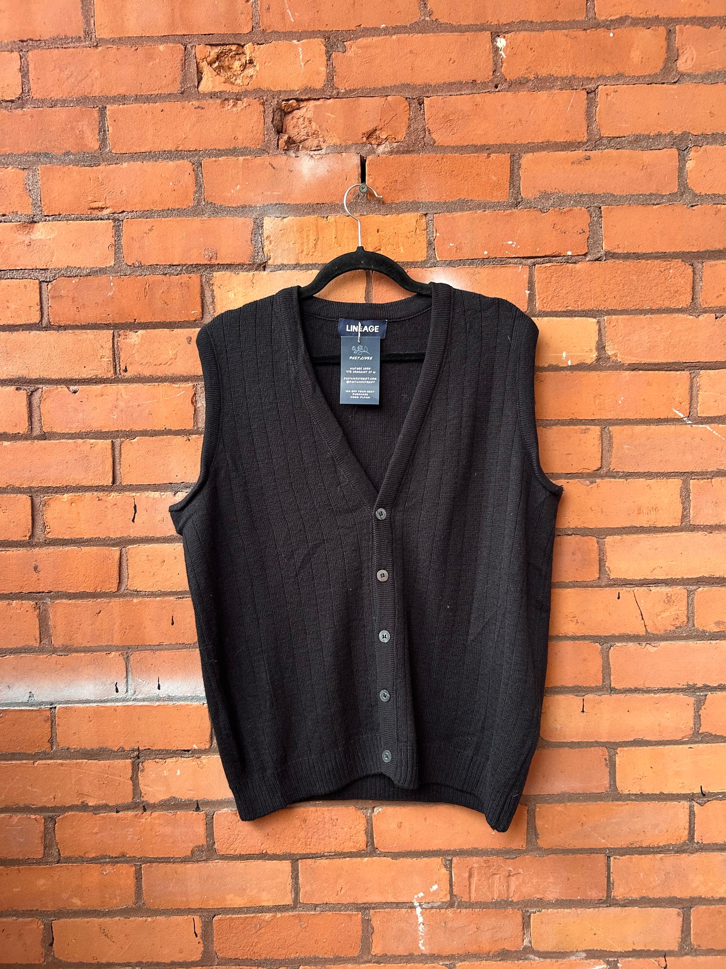 90’s Vintage Classic Black Sweater Vest Size L